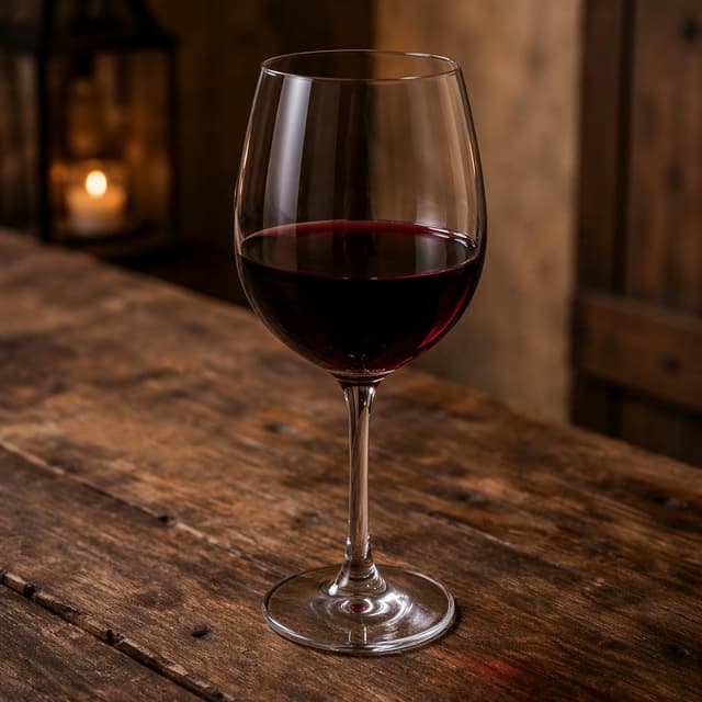a single glass of red wine on a rustic wooden table
Chat attachment instruction: Generate exactly one in-world chat attachment, not a collage, split-screen, comic panel, flashback, or explanatory scene. If the prompt is a screenshot, phone screen, document, note, card, map, receipt, label, object photo, or photo someone took, frame that artifact directly. A name appearing in visible text or in 'photo taken by X' is not an instruction to draw that person. Do not show recurring story participants as visible people unless the prompt itself explicitly says they are visible. Keep unrequested people, faces, and bodies out of the image.