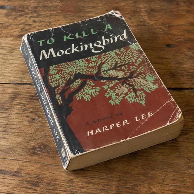 A worn old paperback novel with slightly bent corners and yellowed pages, resting on a plain wooden surface
Chat attachment instruction: Generate exactly one in-world chat attachment, not a collage, split-screen, comic panel, flashback, or explanatory scene. If the prompt is a screenshot, phone screen, document, note, card, map, receipt, label, object photo, or photo someone took, frame that artifact directly. A name appearing in visible text or in 'photo taken by X' is not an instruction to draw that person. Do not show recurring story participants as visible people unless the prompt itself explicitly says they are visible. Keep unrequested people, faces, and bodies out of the image.