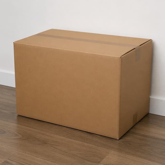 A large plain brown cardboard delivery box sitting against a plain white wall
Chat attachment instruction: Generate exactly one in-world chat attachment, not a collage, split-screen, comic panel, flashback, or explanatory scene. If the prompt is a screenshot, phone screen, document, note, card, map, receipt, label, object photo, or photo someone took, frame that artifact directly. A name appearing in visible text or in 'photo taken by X' is not an instruction to draw that person. Do not show recurring story participants as visible people unless the prompt itself explicitly says they are visible. Keep unrequested people, faces, and bodies out of the image.