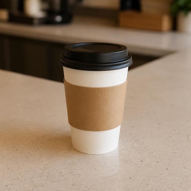a single takeaway coffee cup on a plain café counter
Chat attachment instruction: Generate exactly one in-world chat attachment, not a collage, split-screen, comic panel, flashback, or explanatory scene. If the prompt is a screenshot, phone screen, document, note, card, map, receipt, label, object photo, or photo someone took, frame that artifact directly. A name appearing in visible text or in 'photo taken by X' is not an instruction to draw that person. Do not show recurring story participants as visible people unless the prompt itself explicitly says they are visible. Keep unrequested people, faces, and bodies out of the image.