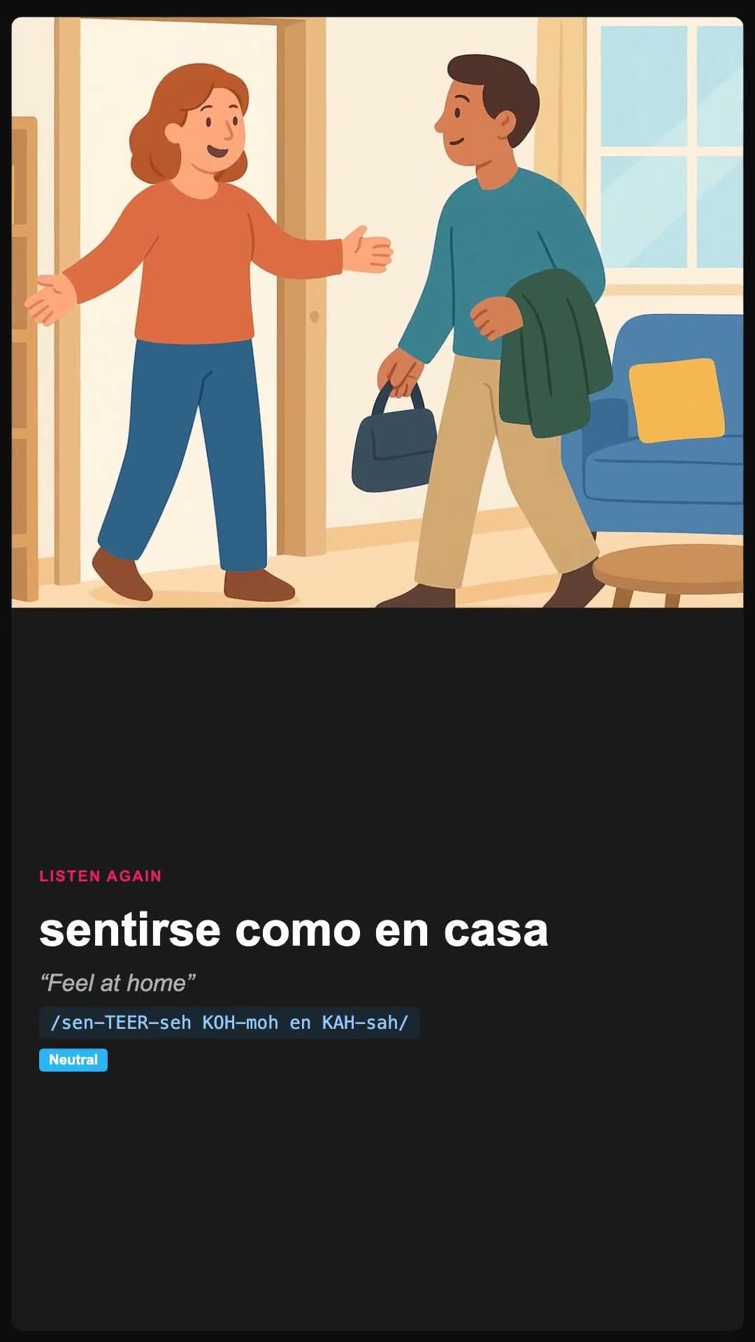 Feel at home - Spanish pronunciation video