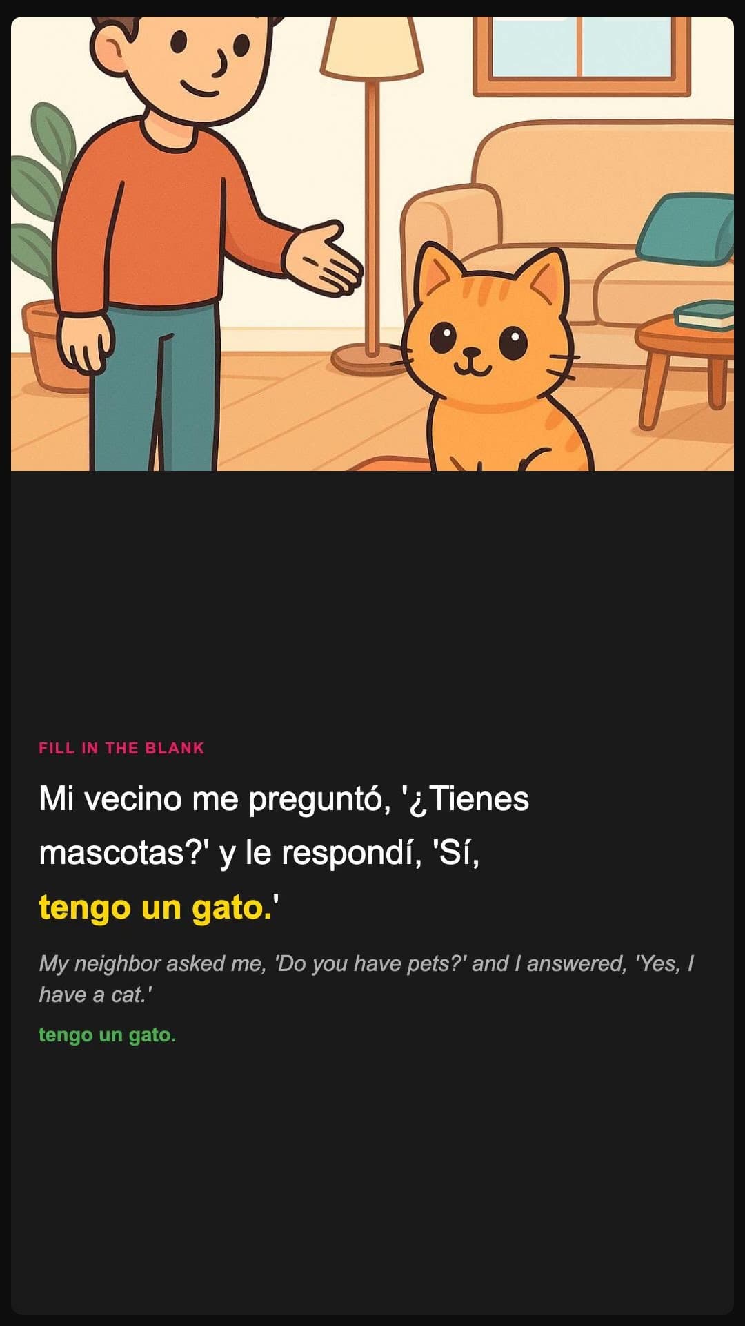 I have a cat - Spanish pronunciation video