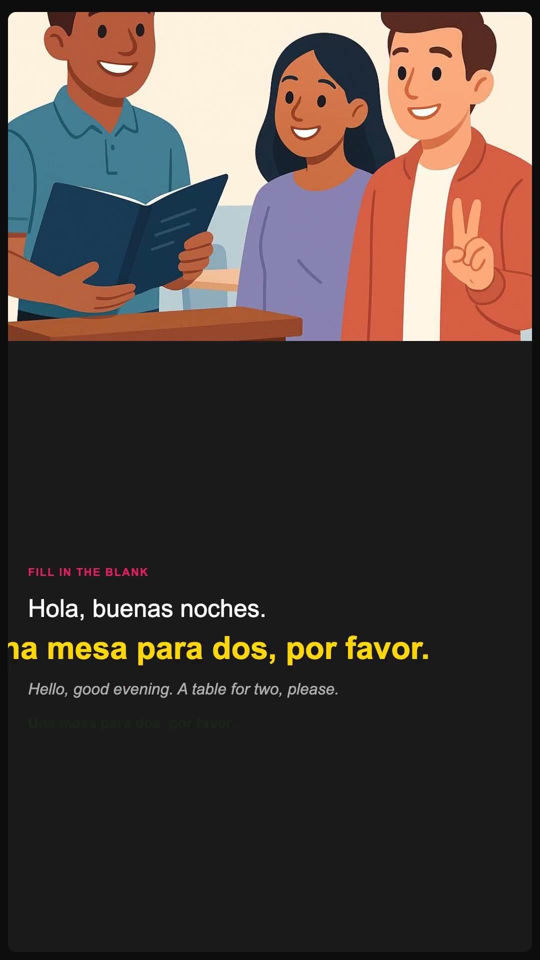 Une table pour deux, s'il vous plaît. - Spanish pronunciation video