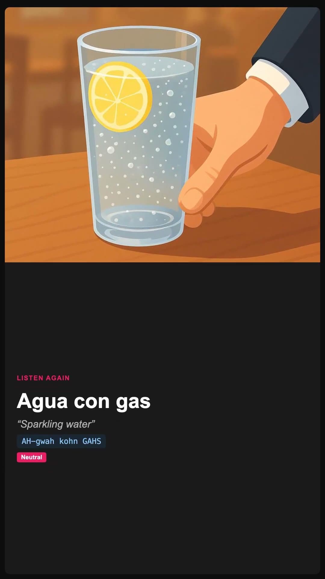 Sparkling water - Spanish pronunciation video