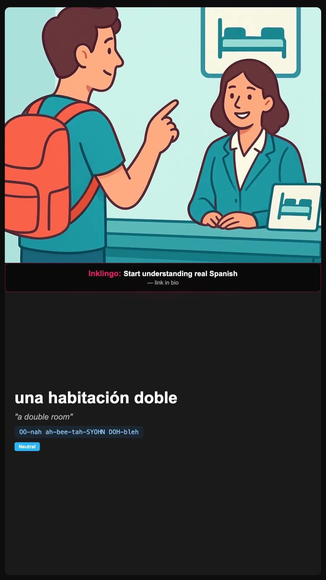 een tweepersoonskamer - Spanish pronunciation video