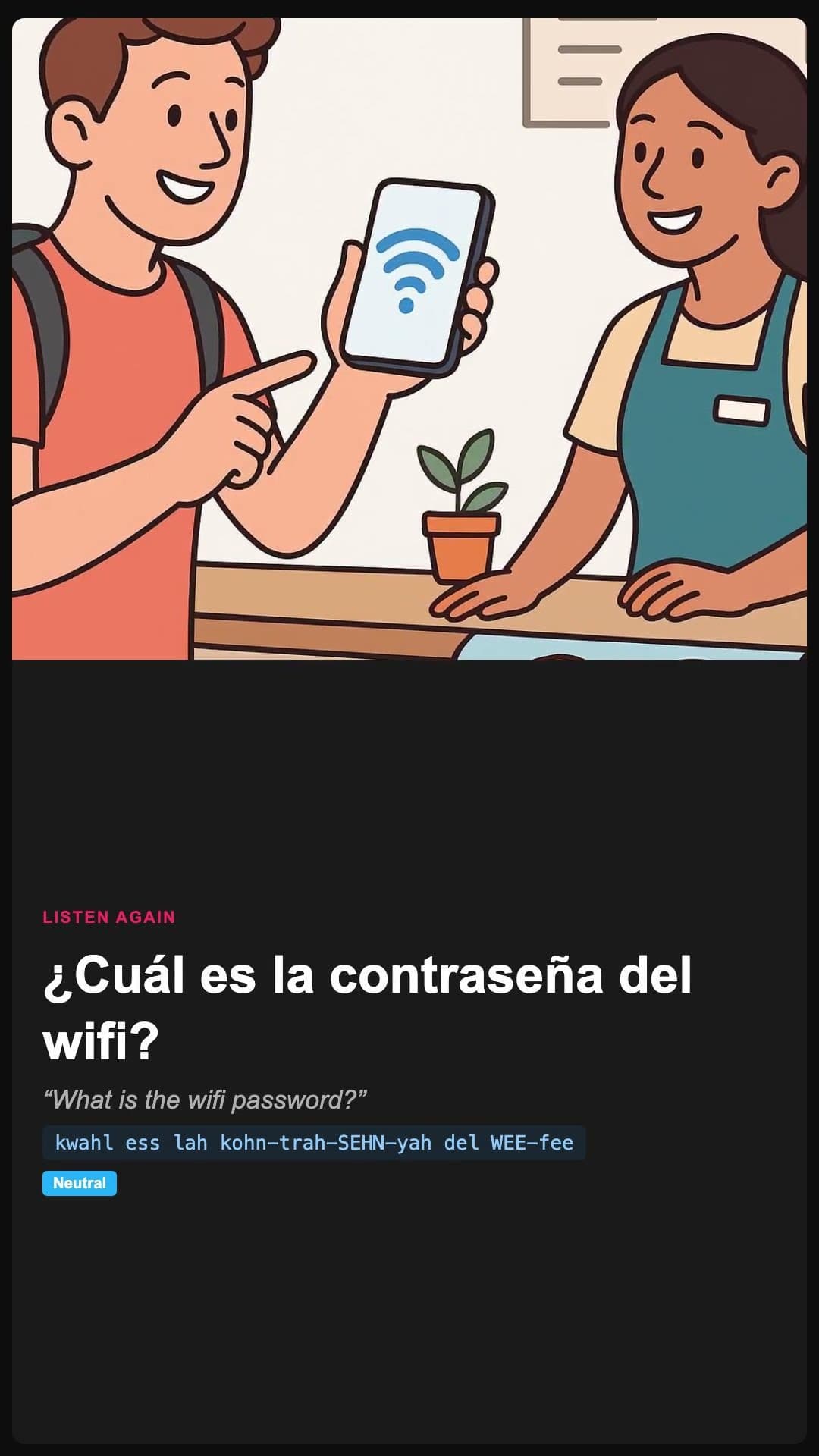 What is the wifi password? - Spanish pronunciation video