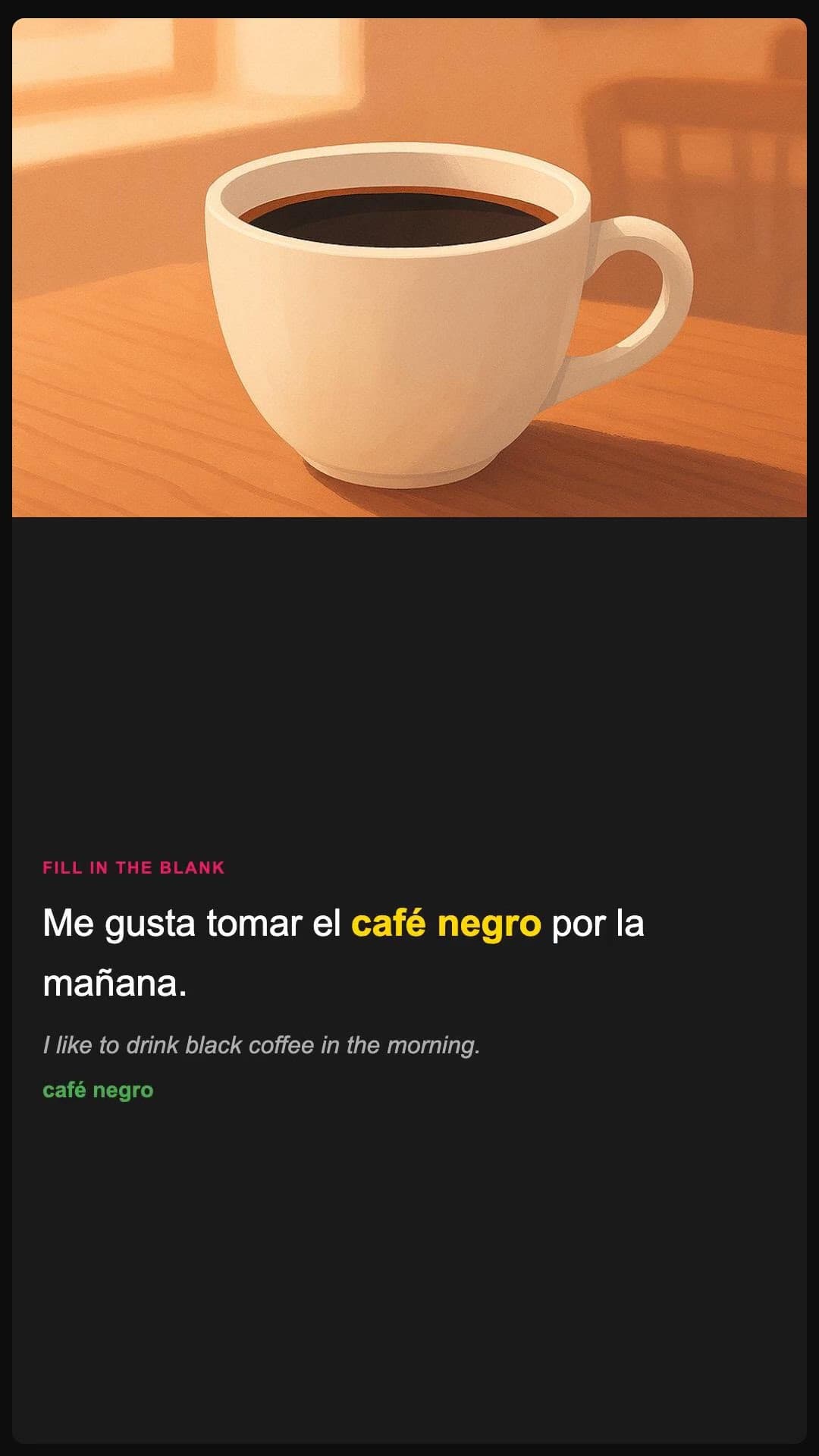 Zwarte koffie - Spanish pronunciation video