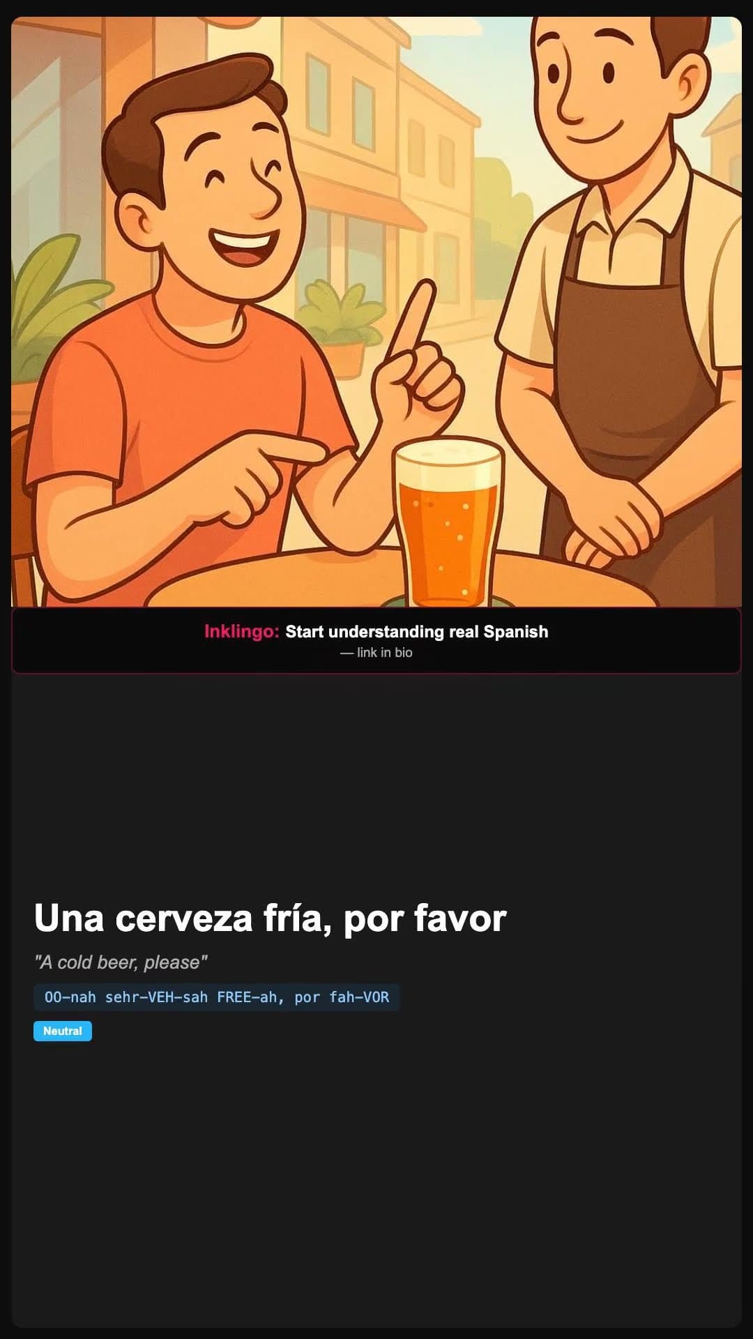 Een koud biertje, alstublieft - Spanish pronunciation video