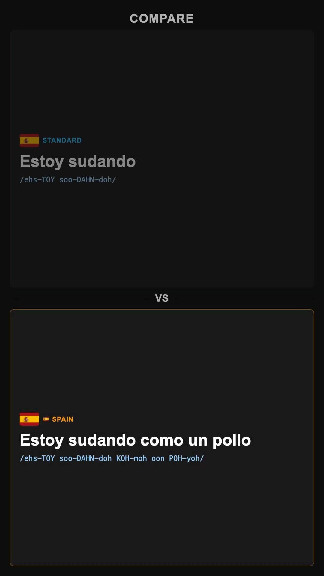 I am sweating - Spanish pronunciation video