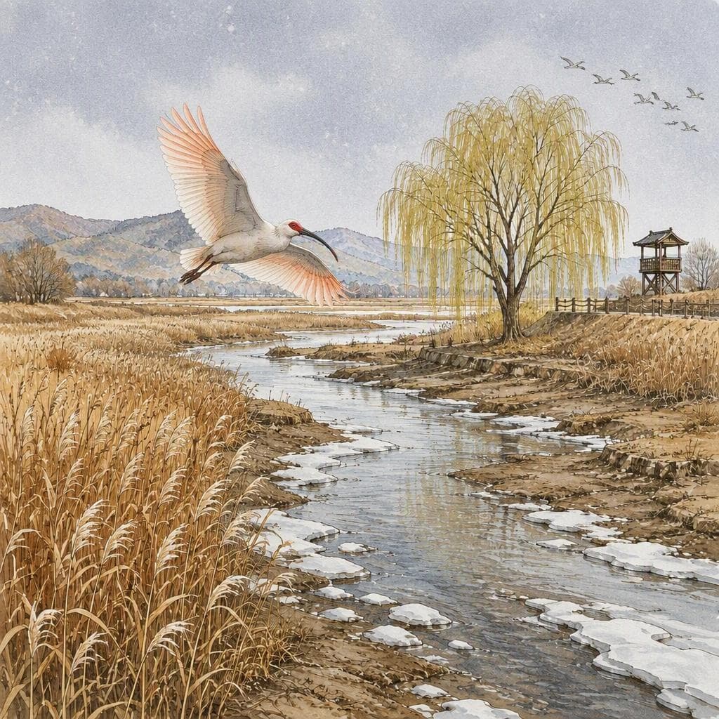 우포늪에서 혼자 겨울을 난 따오기 — A2 Nature & Adventure Korean story