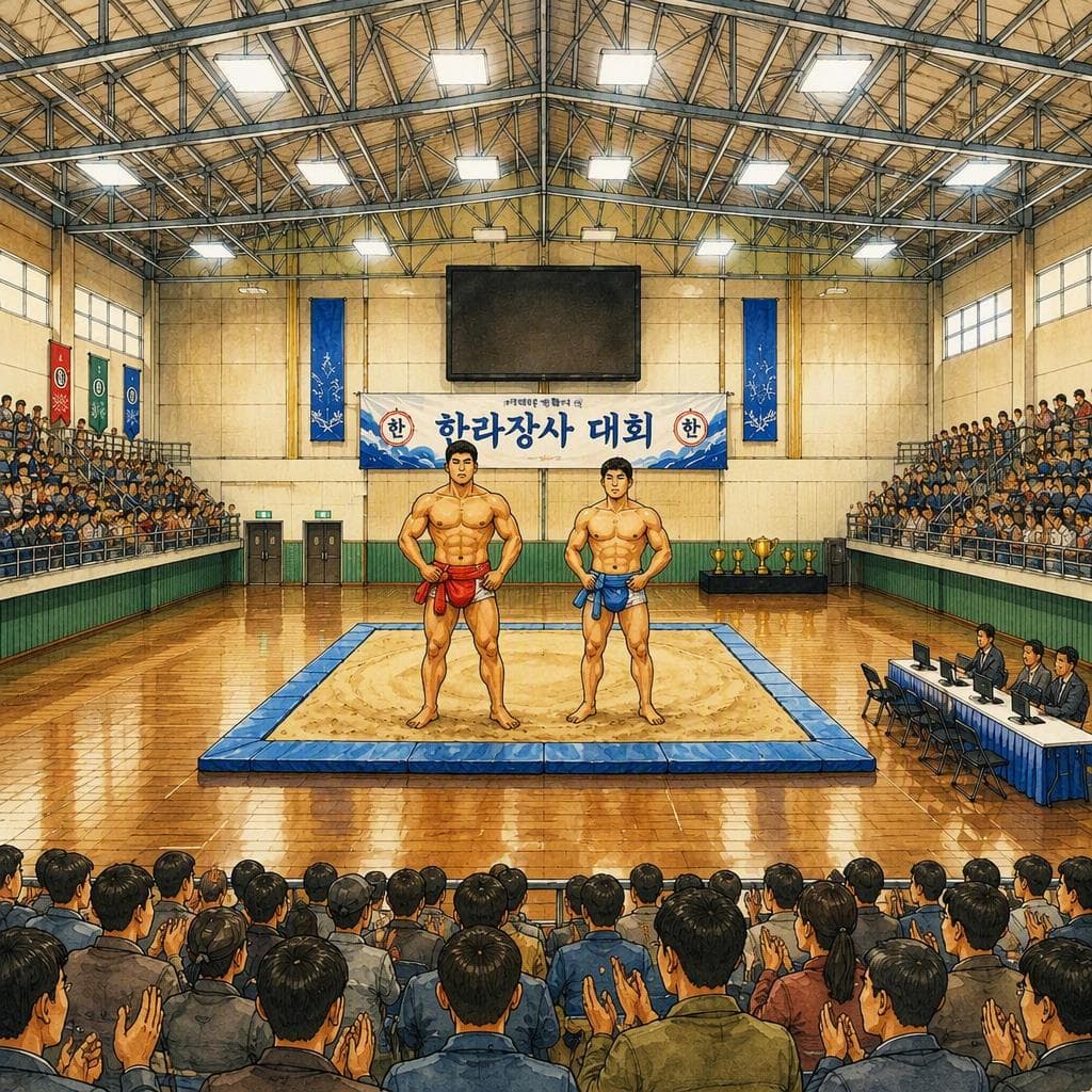 한라장사 결승에서 샅바를 다시 묶은 심판 – A2 Sports koreanische Geschichte
