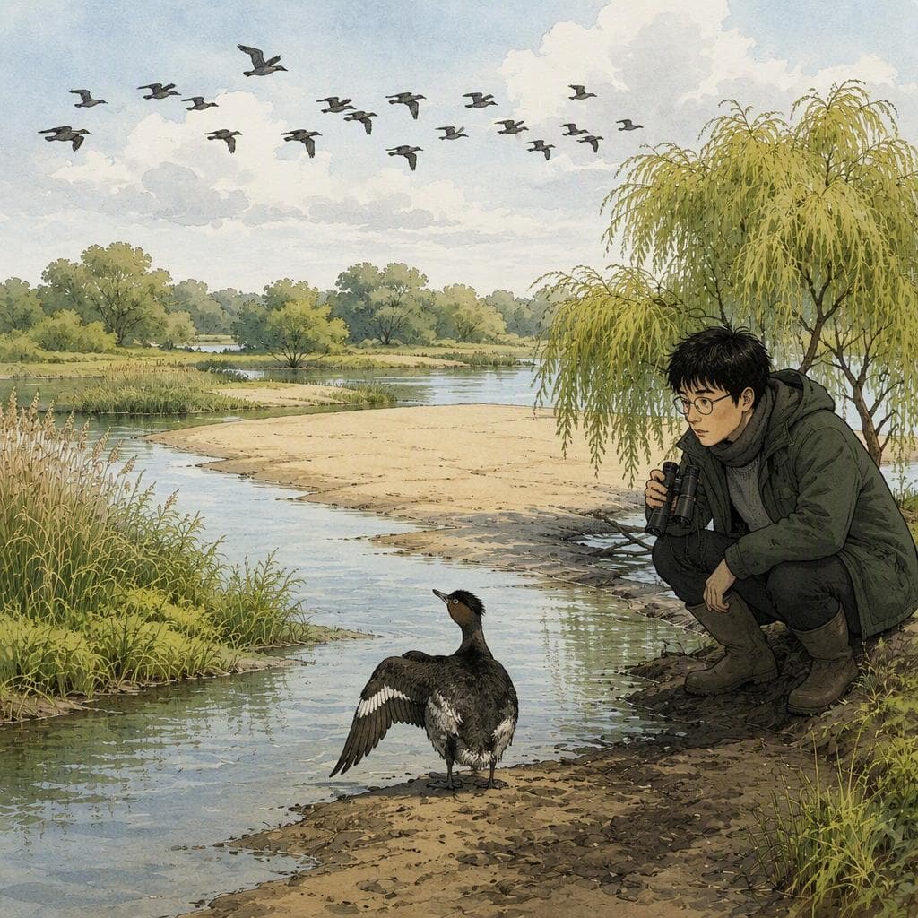 한강 밤섬을 떠나지 않은 겨울 철새 — A2 Nature & Adventure Korean story