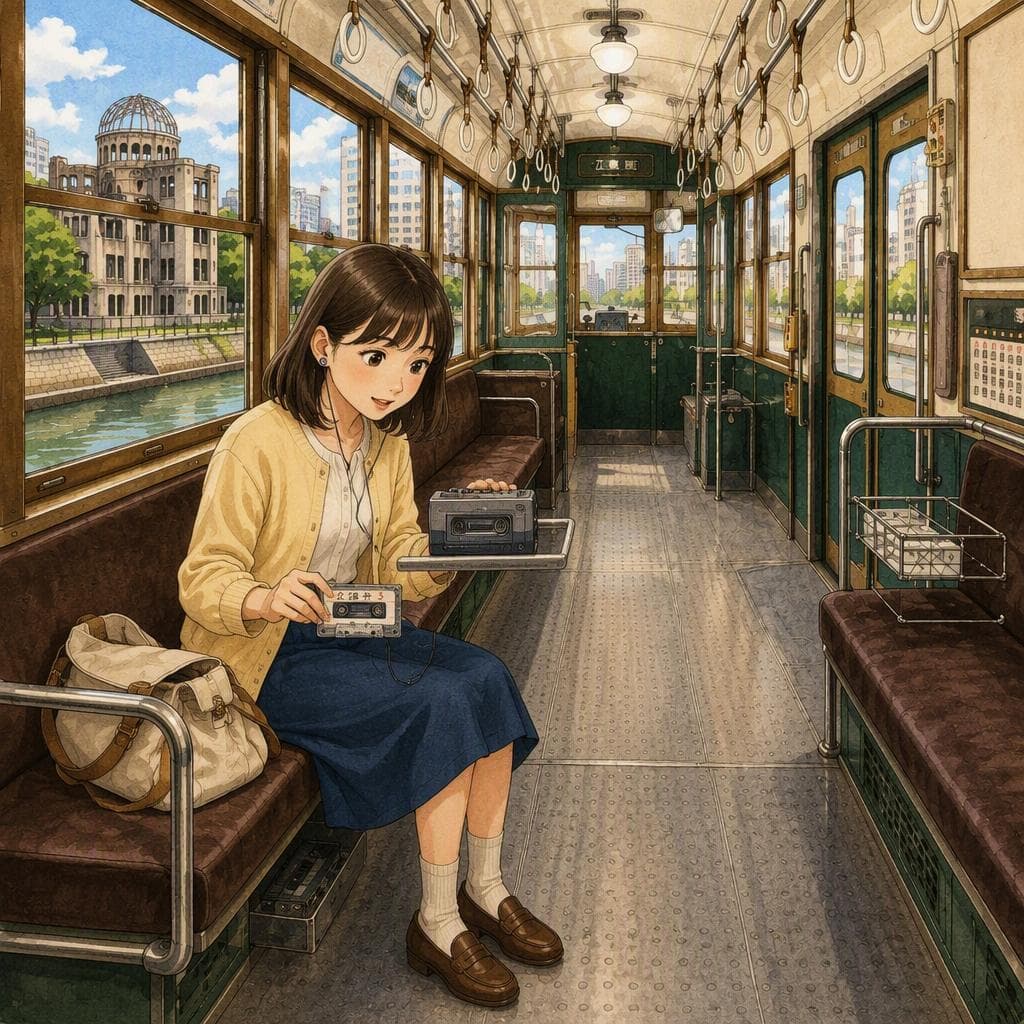 路面電車に忘れられた広島弁のテープ — A1 Culture & Travel japansk berättelse