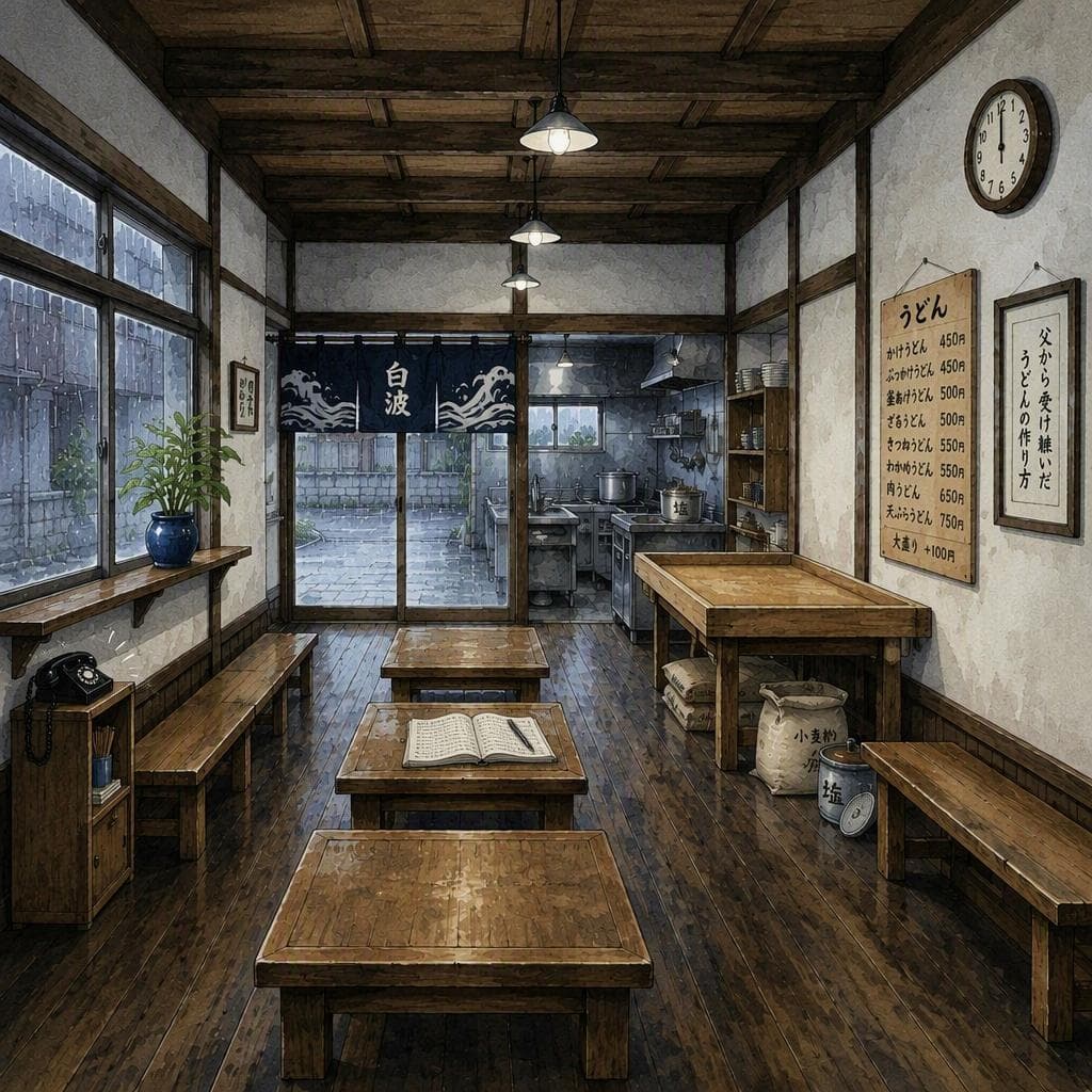 台風で塩が届かなかった讃岐うどん店 — A2 Food & Cuisine 일본어 스토리