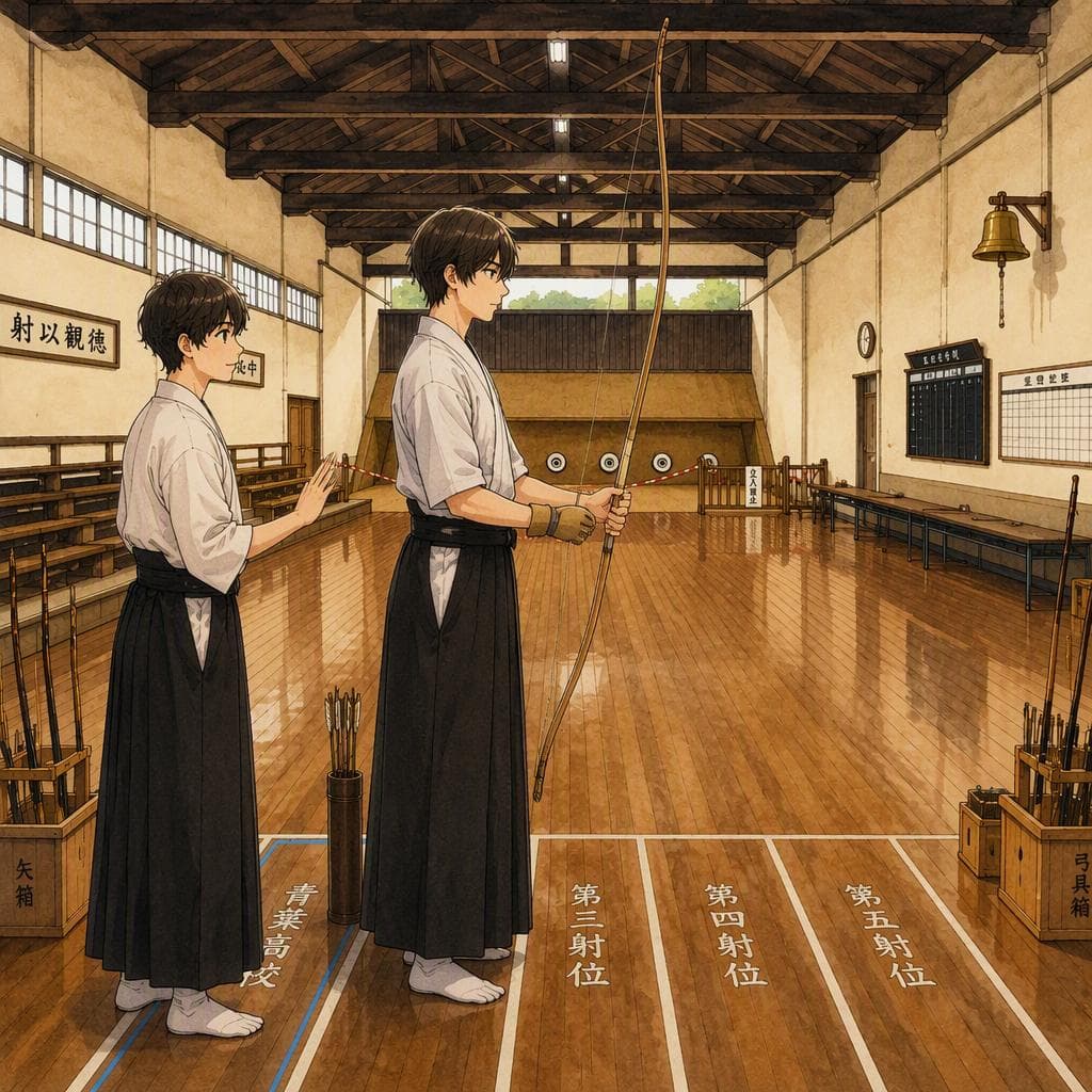 弓道の決勝で最後の一本を射たなかった高校生 — A2 Sports storia giapponese