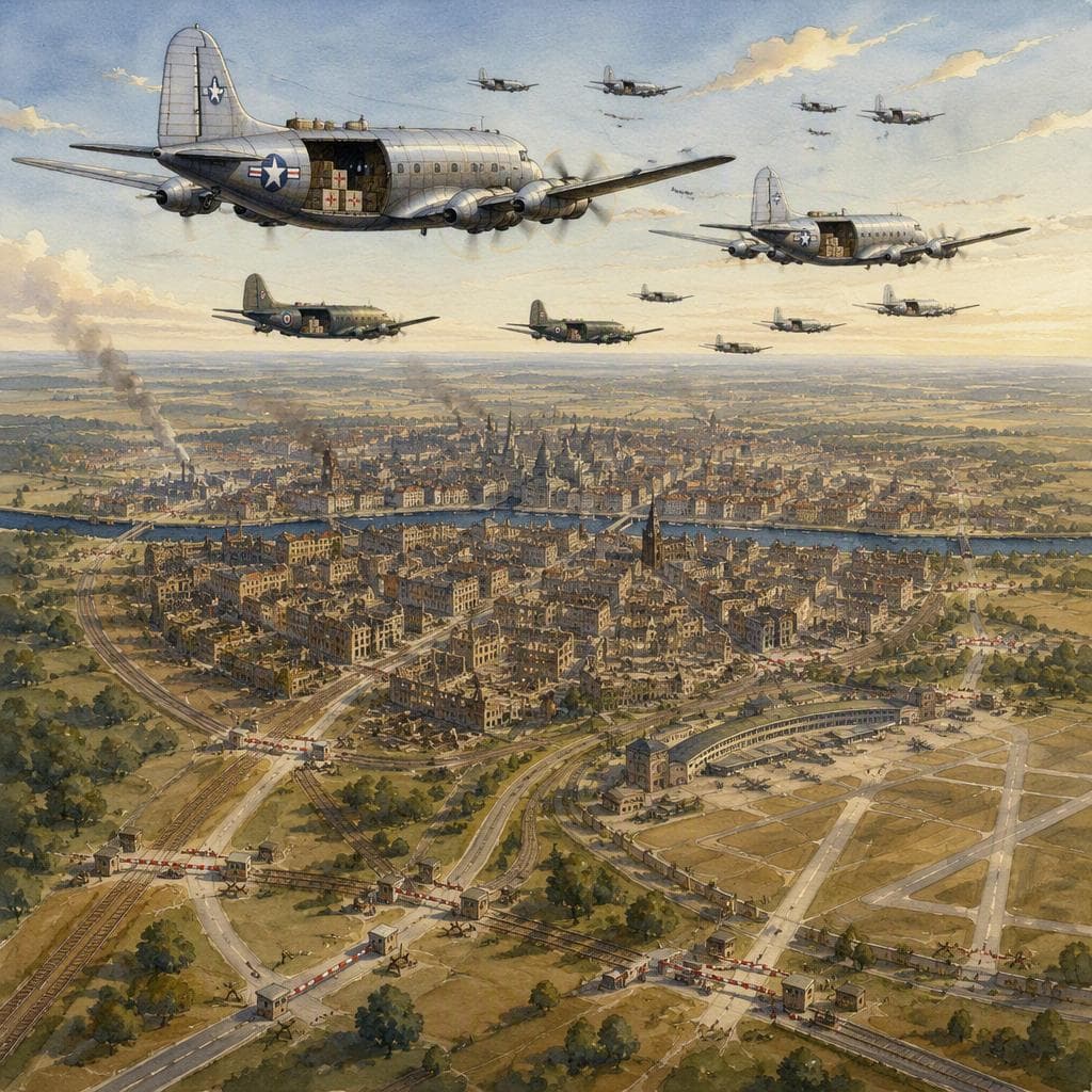 Die Taschentücher an den Berliner Rosinenbomben — A2 History German story