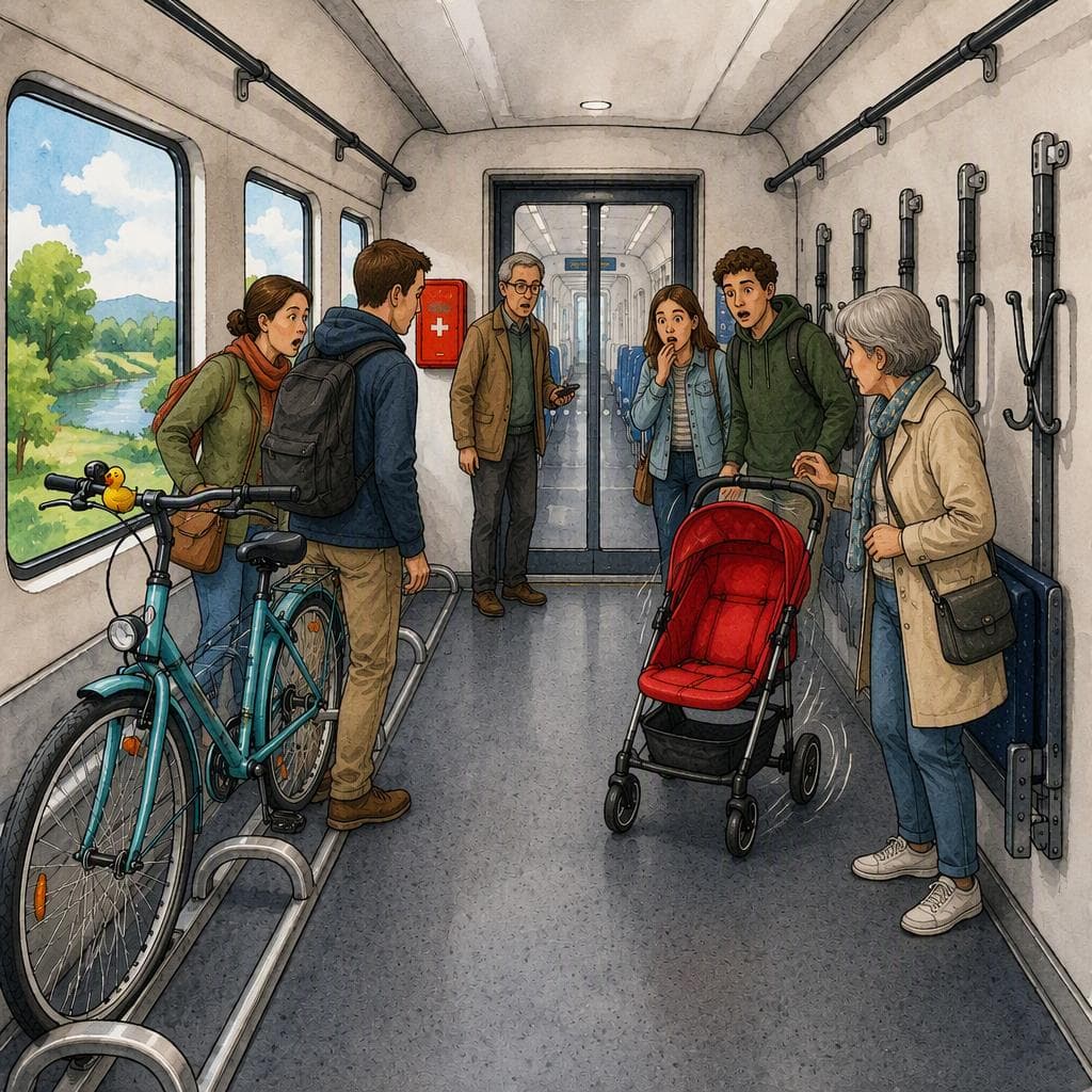 Der Kinderwagen im letzten Fahrradabteil nach Sylt — A1 Daily Life German story