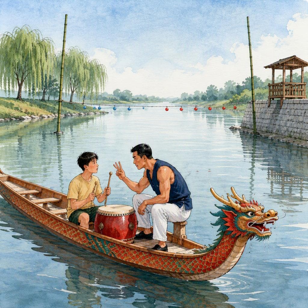 Le troisième coup de tambour manqué par le batteur du bateau-dragon — A1 Sports histoire chinoise