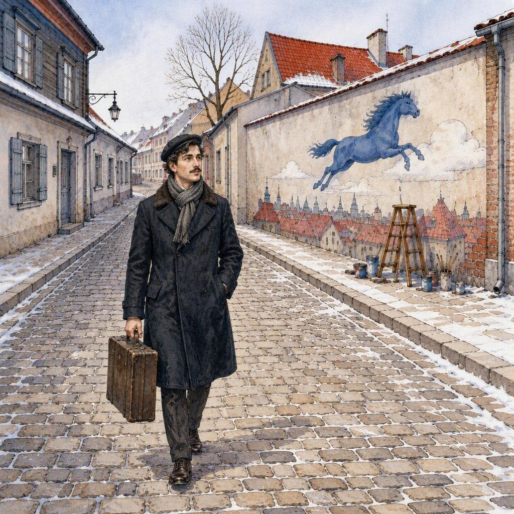 Couverture de Le cheval bleu sur le mur de Vitebsk