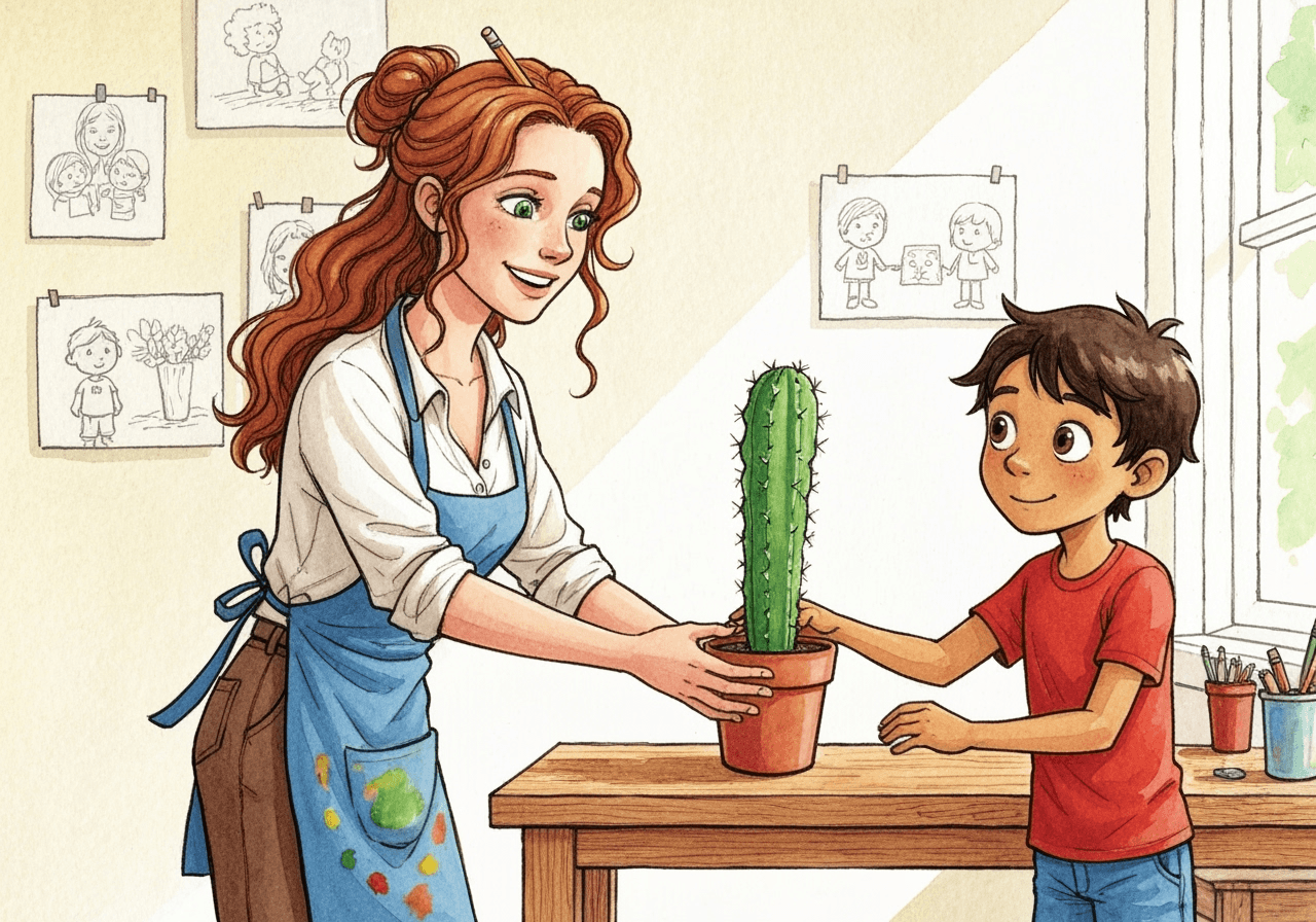 Cover for Mi primera clase de dibujo: ¿Por qué mi cactus tiene bigote?