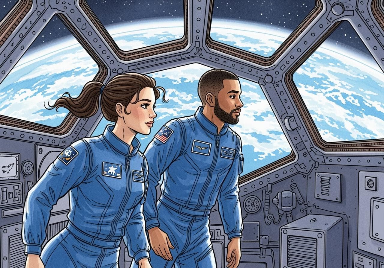 Cover for Un Día en la Estación Espacial Internacional: Conversaciones en Español desde el Espacio