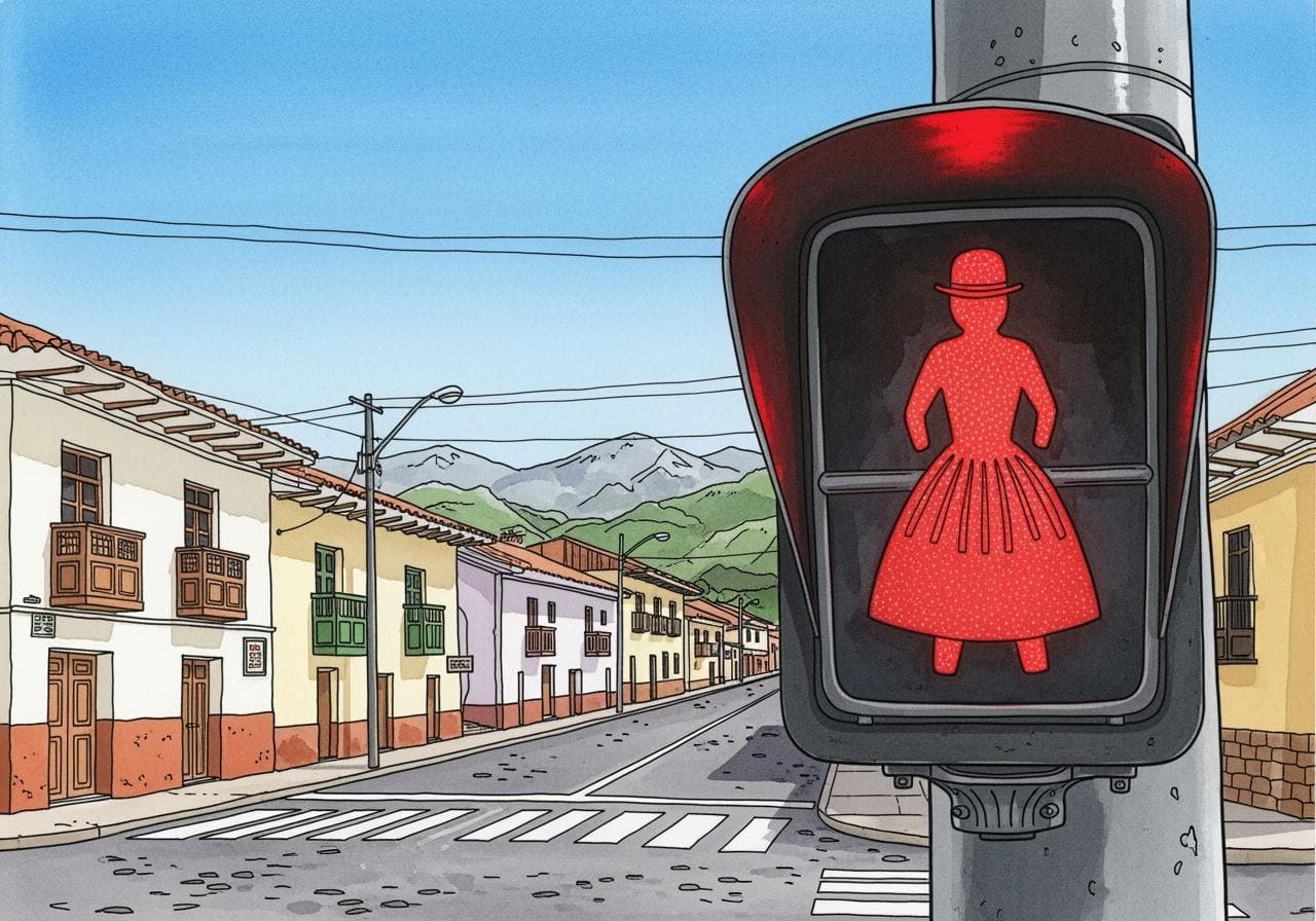Cover for ¿Por qué el semáforo de mi calle tiene una figura de poncho en vez de una persona? El secreto de los cholas y cholitas de La Paz
