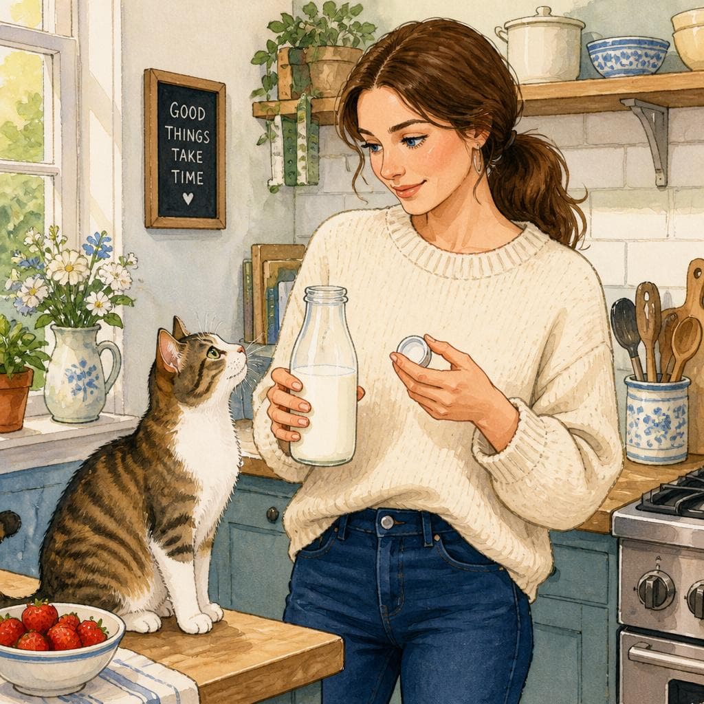 The Milk Bottle With No Lid — A0 English story for learners