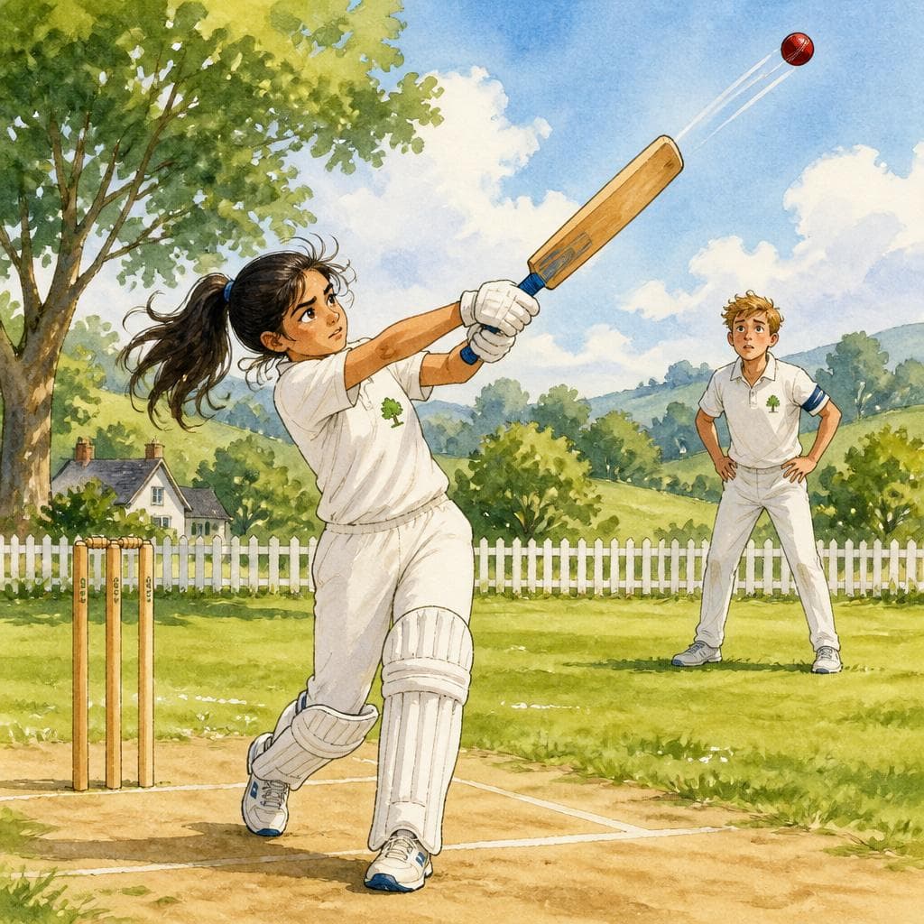 The Girl Who Saved the Village Cricket Match — A1 Sports English story
