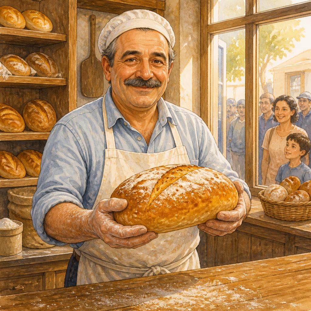 The Baker with the Broken Clock — A1 Food & Cuisine English story