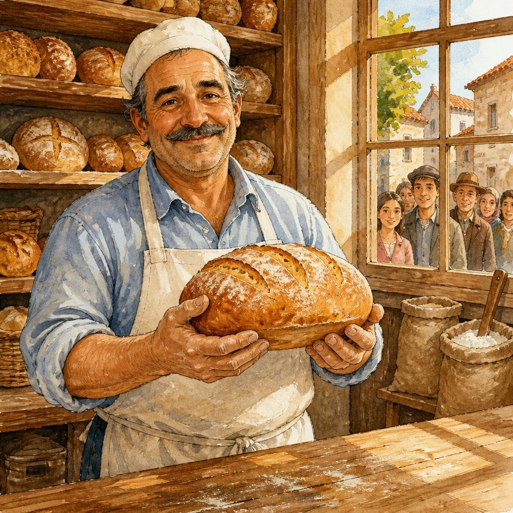 The Baker with the Broken Clock — A1 Food & Cuisine English story