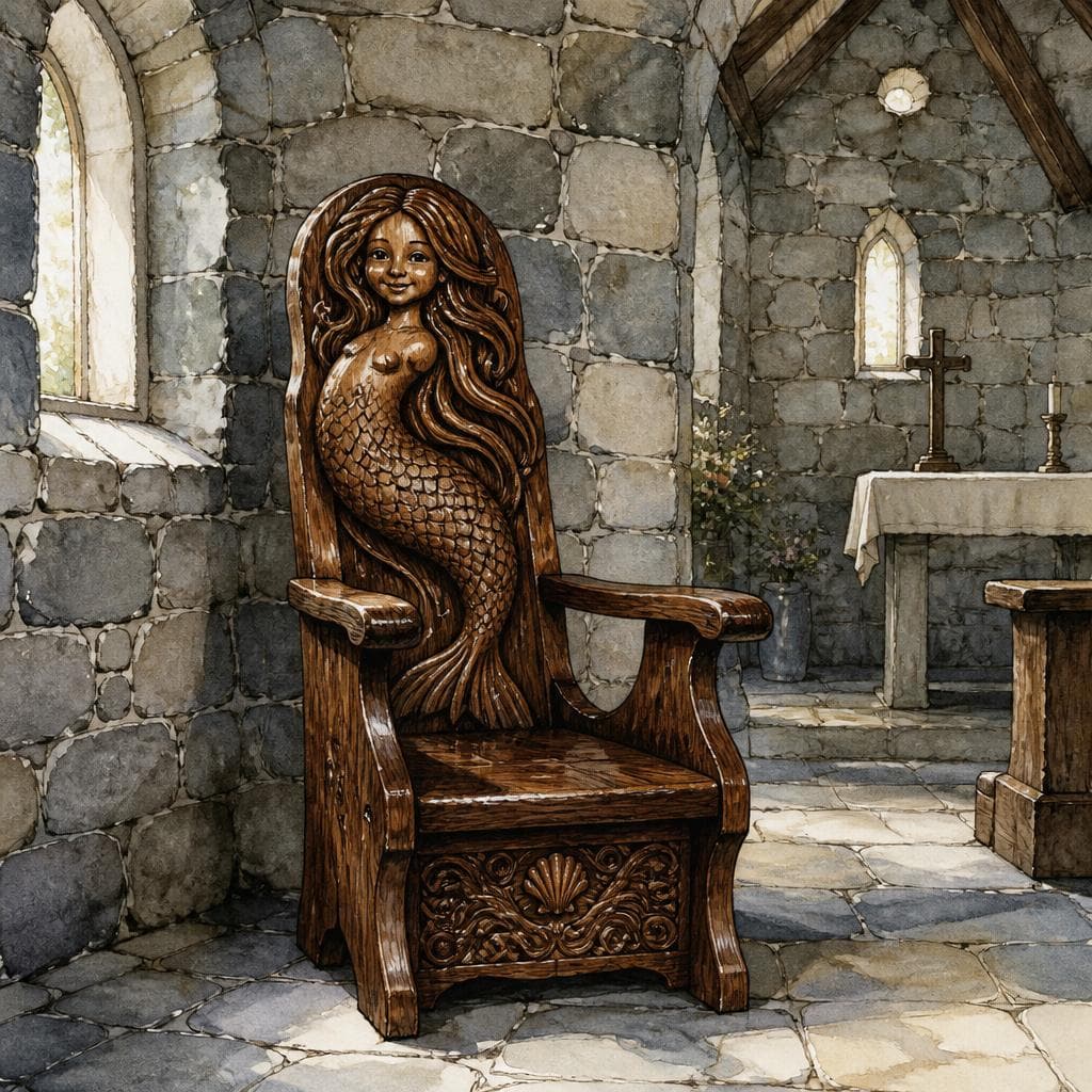 The Mermaid's Chair in the Old Church — A0 English story for learners