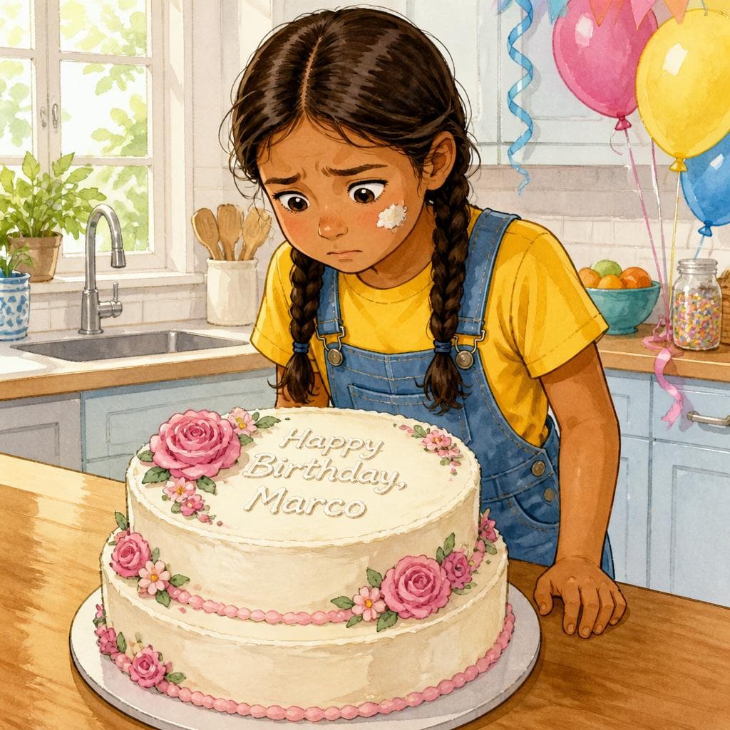 The Wrong Name on the Birthday Cake — A1 Daily Life English story