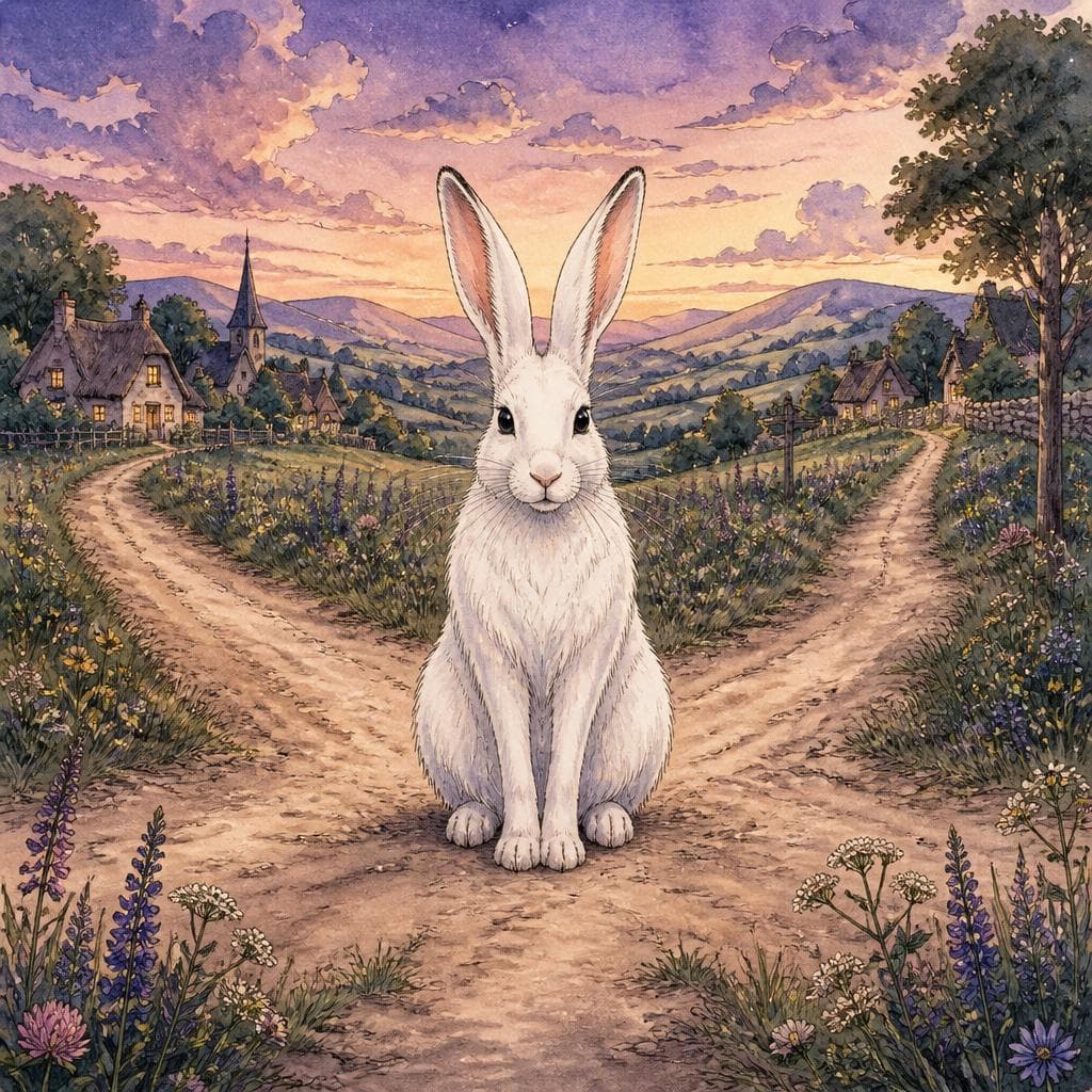 The White Hare That Sits at the Crossroads on Midsummer Night — A2 Myths & Legends English story