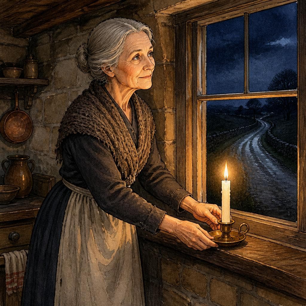 The Candle Left in the Window the Night the Men Came Home — A1 History English story