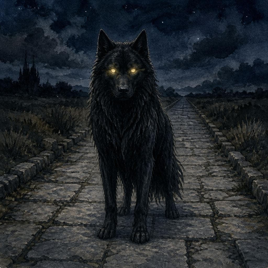 The Black Dog That Follows the Old Roman Road — A1 Myths & Legends English story