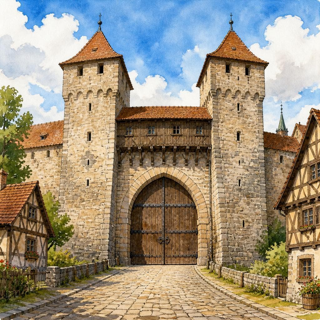 Das geschlossene Stadttor in Rothenburg — A0 German story for learners