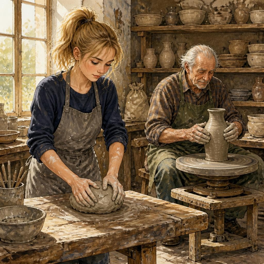 Der Daumenabdruck im Ton — A1 German story for learners