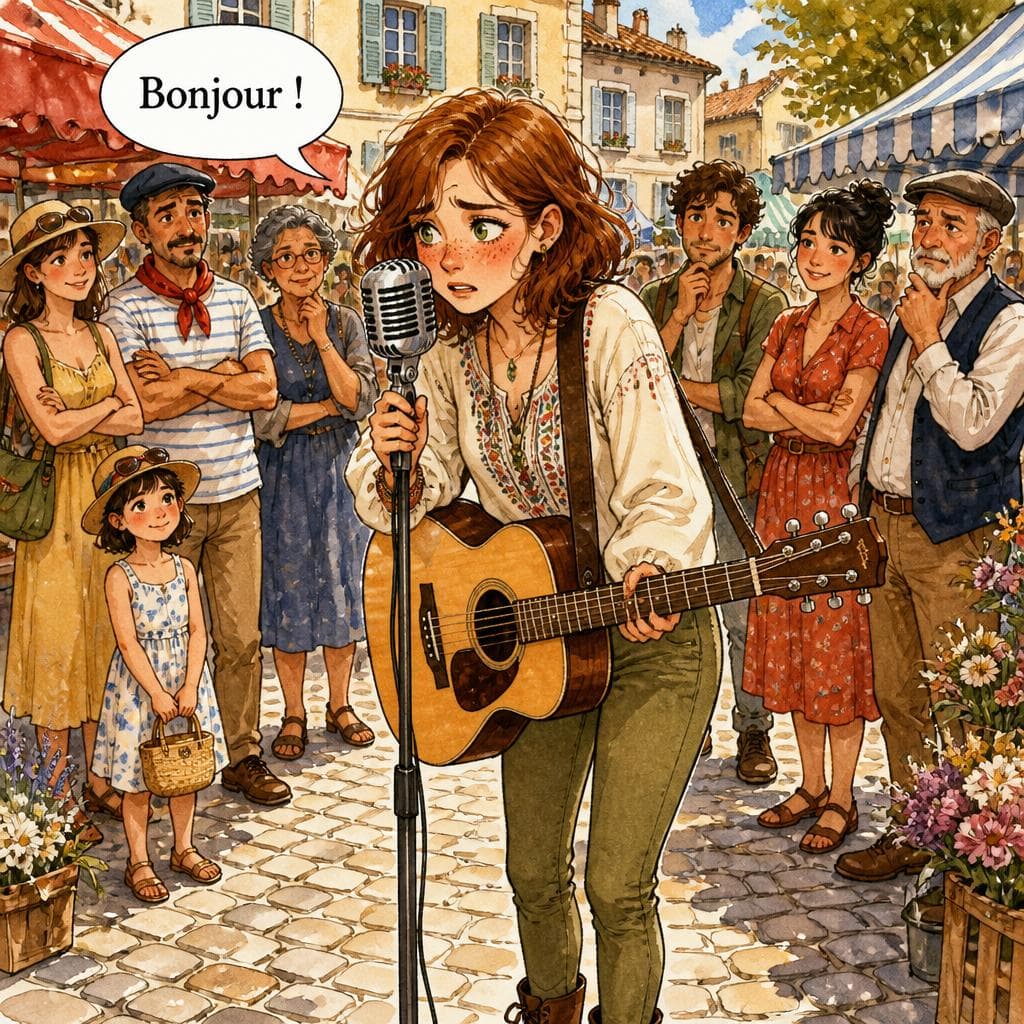 Le Micro Éteint de la Chanteuse de Rue — A1 Music & Arts フランス語物語