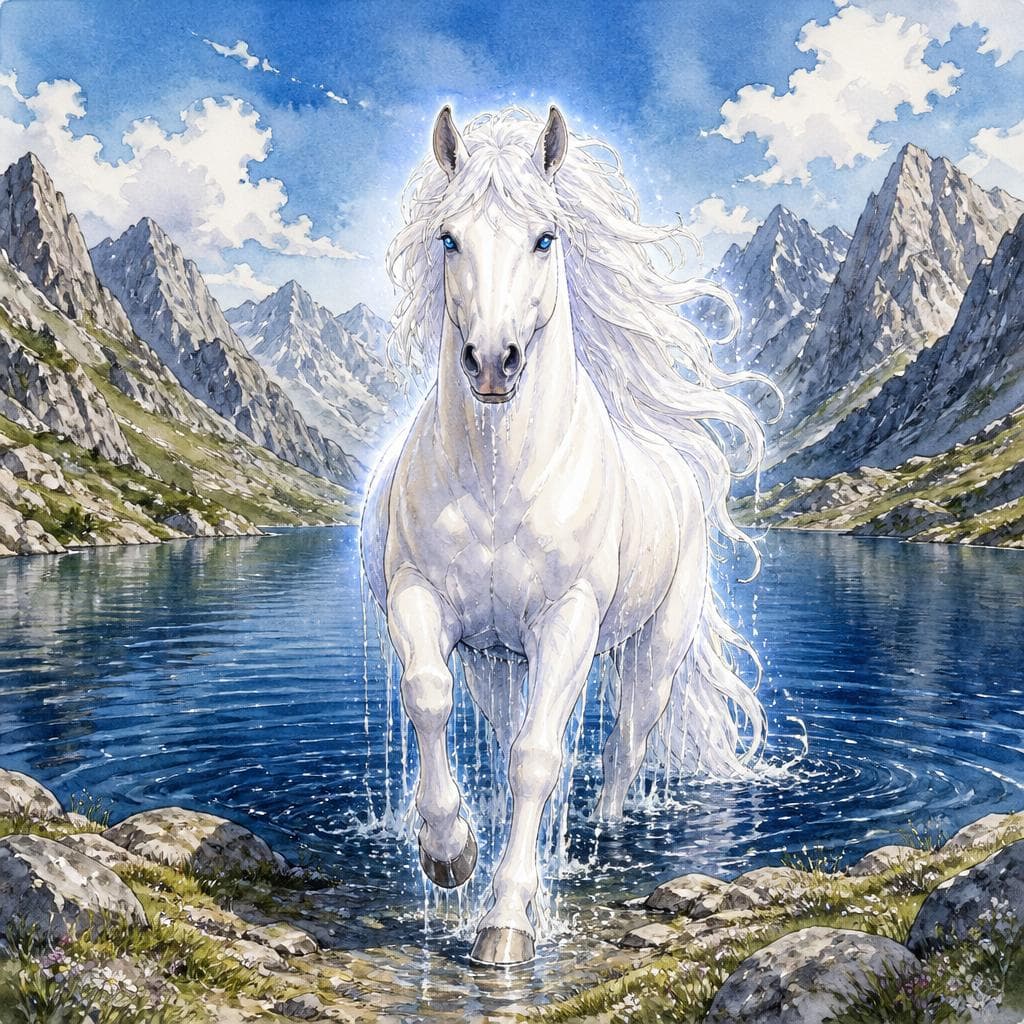 Le Cheval Blanc du Lac Sans Fond — قصة فرنسية A0 Myths & Legends