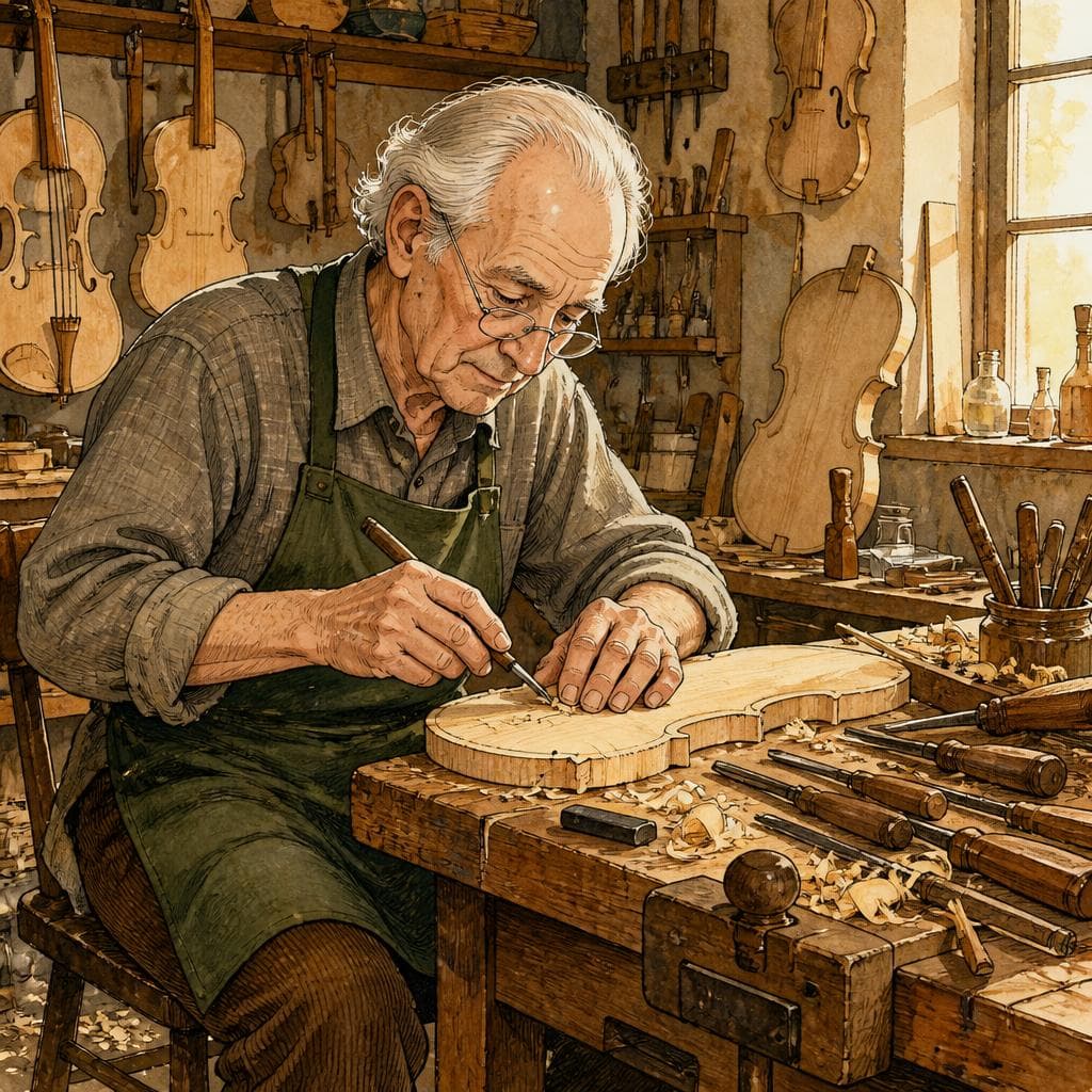 Le Violon Muet du Luthier de Mirecourt — A2 Music & Arts Frans verhaal