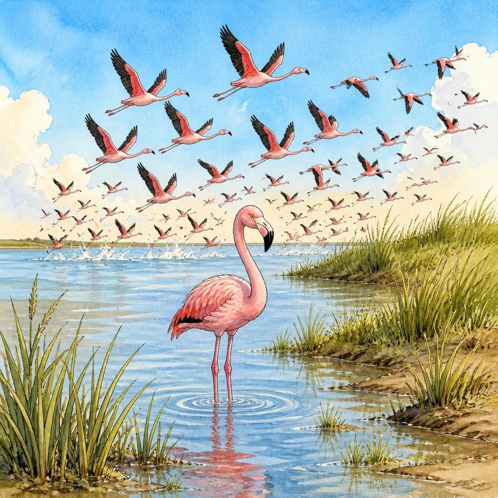 Le Flamant Rose qui ne Voulait pas Partir — A1 Nature & Adventure francuska historia