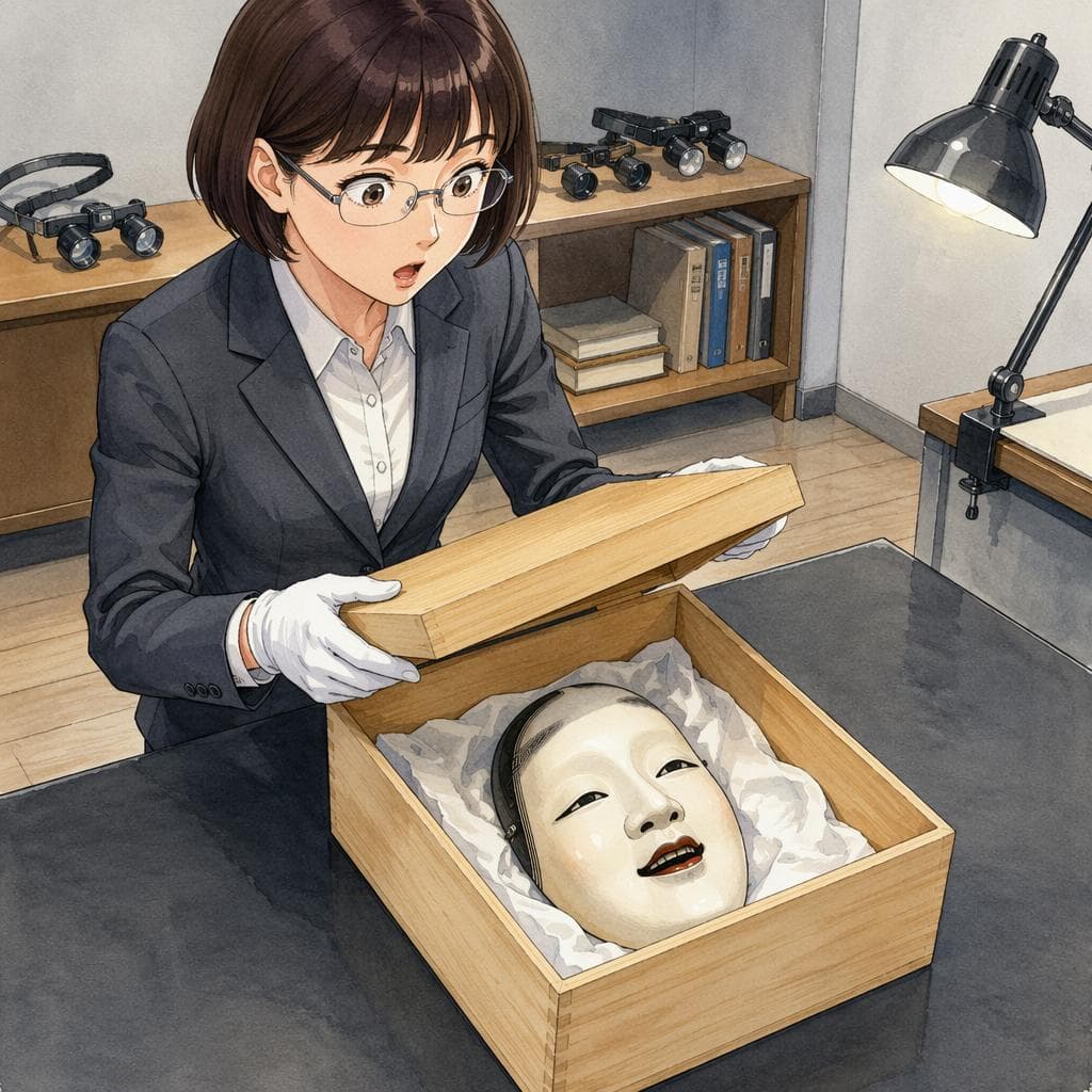 競売にかけられた能面の裏に刻まれた名 — B2 Mystery história japonesa