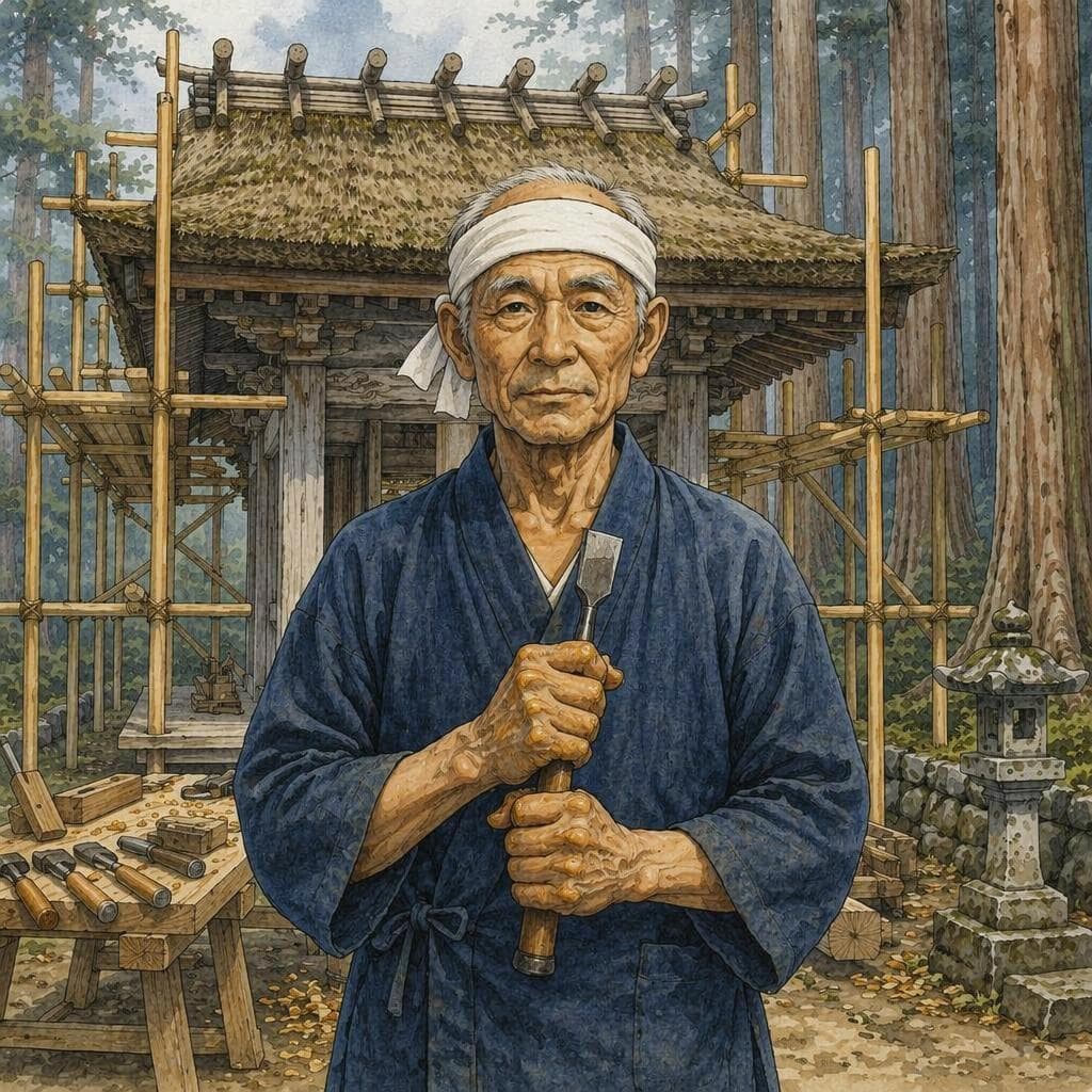 九百年の技を継ぐ最後の宮大工が刻んだ一本の柱 — B2 Culture & Travel história japonesa