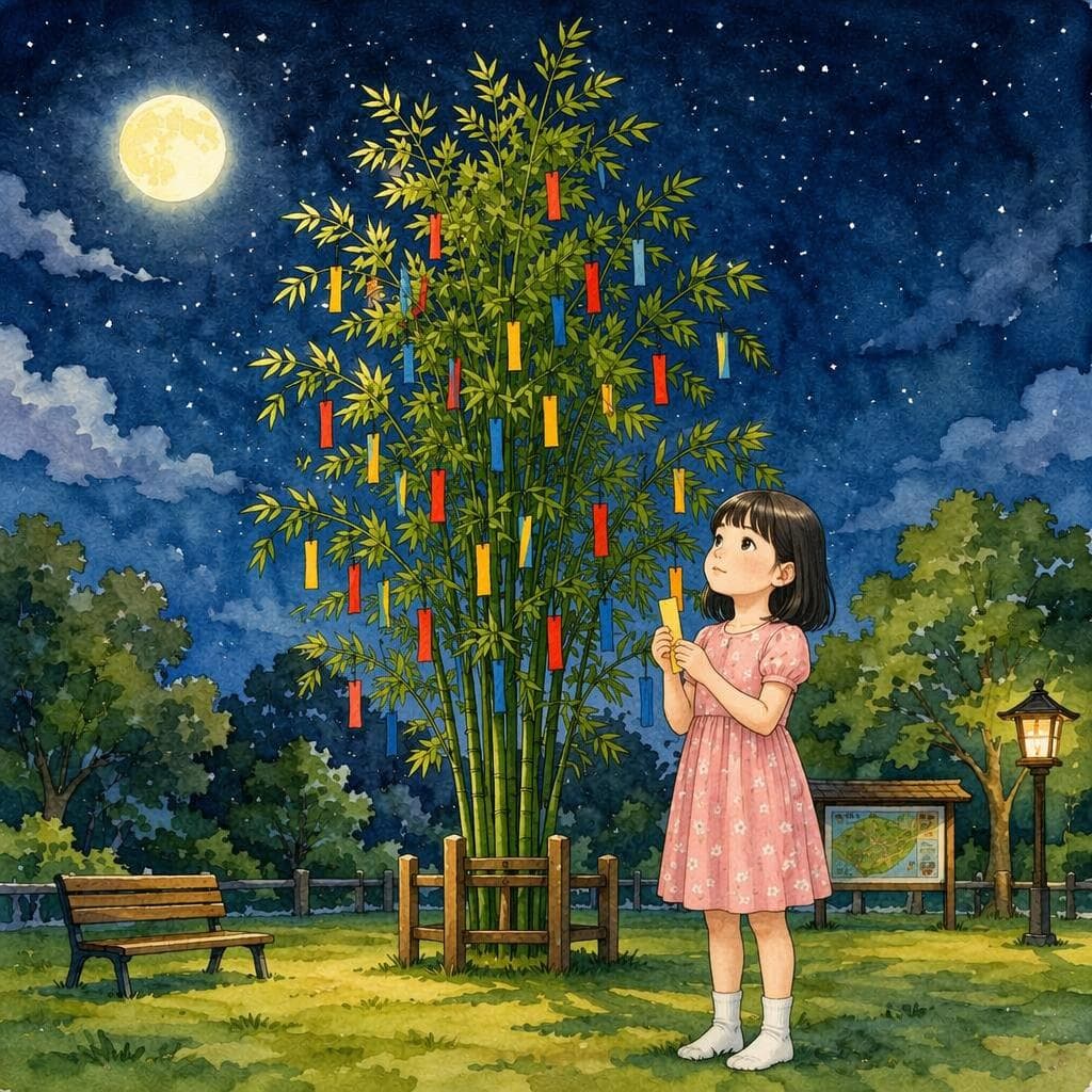 七夕の夜に願いごとが書けなかった少女 — A0 Culture & Travel história japonesa