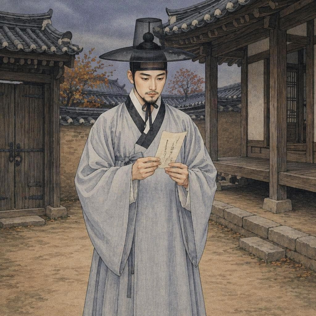 The Night a Joseon Scholar Burned His Books — B1 History koreansk berättelse