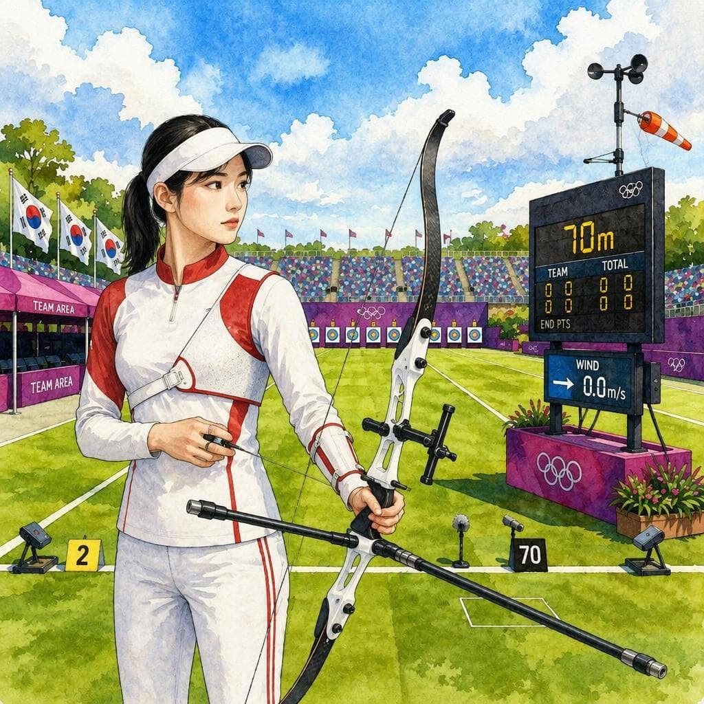 The Archery Lane Blown Left During the Team Finals — B2 Sports 韓国語ストーリー