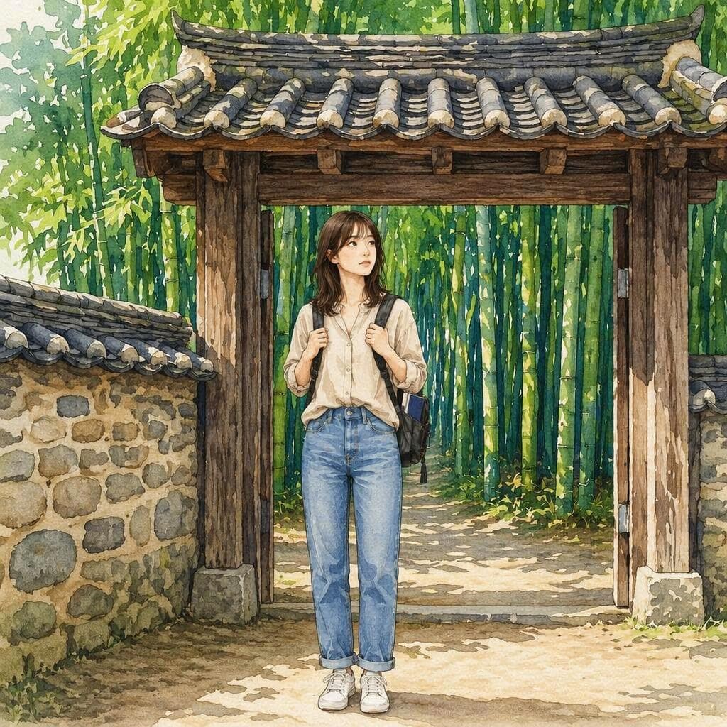 The Bamboo Grove That Whispers Before a Storm in Damyang — A2 Nature & Adventure Korean story