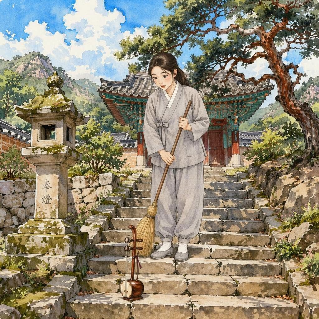 The Haegeum Left on the Temple Steps Overnight — قصة كورية A1 Music & Arts