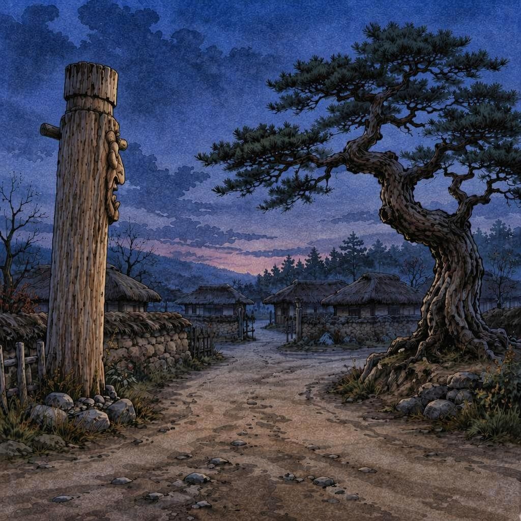 The Jangseung Post That Turned Away from the Road Before Dawn — A2 Myths & Legends Korean story