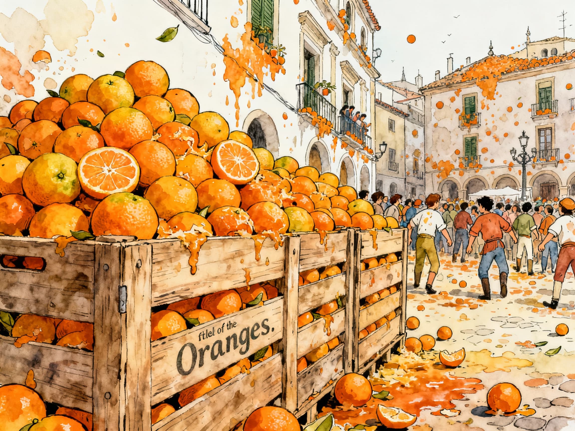Cover for La Guerra de las Naranjas: Una Curiosa Batalla en Ivrea, Versión Hispana
